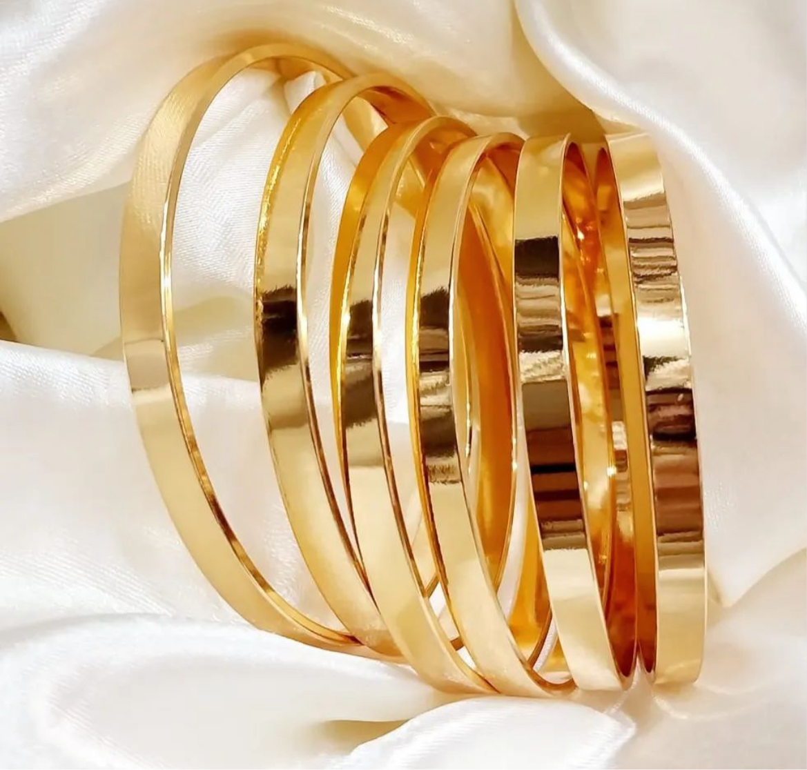 6pcs gold plated bangles