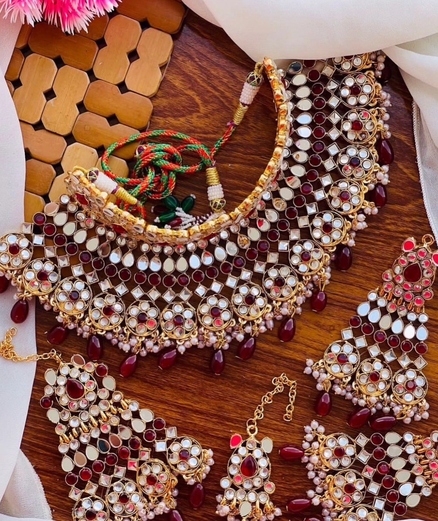 Heavy bridal Choker & collar necklace set