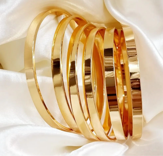 6pcs gold plated bangles
